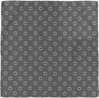 Brunello Cucinelli Medallion-print Zijden Zakdoek - Heren - Accessoires - Grijs - ONE Size - Accessoires