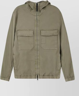 Stone Island cotton twill hooded jacket stretch design