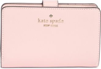 Kate Spade New York staci medium bifold leather wallet in Chalk Pink at Nordstrom Rack