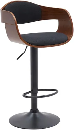 Clp Clp - Taburete De Bar Kingston Con Base Met&aacute;lica Nogal/negro Tela