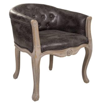 Wanderlust Deco Butaca de madera tapizada negra 61x61x71