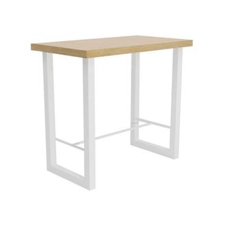 Mathi Design Mesa alta de acero y madera