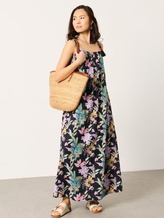 Fat Face FatFace Bea Black Tropical Regular Maxi Dress