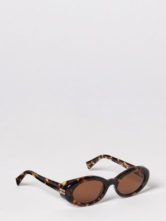 Miu Miu Occhiali da sole ovali in acetato con fantasia tartarugata