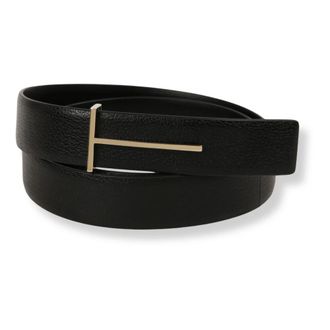 Tom Ford Belts, female, Black, Size: 80 CM Slim T Belt