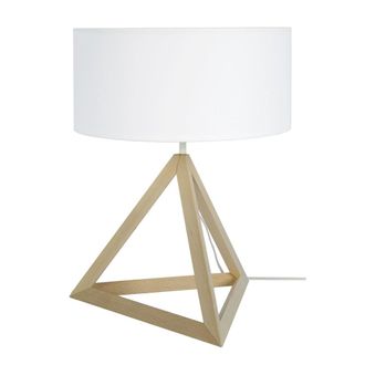 Tosel L&aacute;mpara de Mesa madera natural y blanco