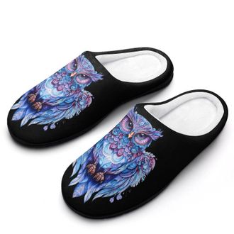Generic Colorful Owls Womens Slippers Warm House Slippers Indoor House Shoes with Anti-Skid Rubber Sole
