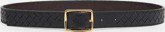 Bottega Veneta Reverso Intrecciato Calfskin Leather Belt