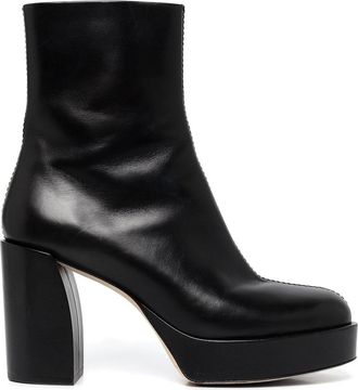 3.1 Phillip Lim Naomi platform leather boots - women - Calf Leather/Leather/Leather - 38 - Black