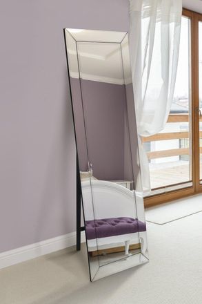 MirrorOutlet Horsley All Glass Free Standing Modern Cheval Mirror 170 x 58 CM
