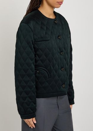 Blaz&eacute; Milano Quilted Satin Bolero Jacket - Dark Blue - 4 (UK14 / L)