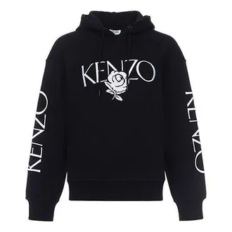 Kenzo (WMNS) KENZO Rose Alphabet Logo Hoodie Black F952SW780952-99