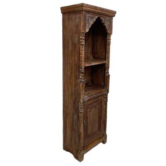 Wanderlust Deco Estanter&iacute;a librer&iacute;a de madera acabado artesanal marr&oacute;n 58x35x183 cm