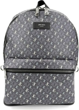 Jimmy Choo London Gray Leather Backpack (Pre-Owned)