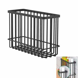 OEM Cesta De Almacenamiento Adhesiva Grande Para Puerta De Armario, Estante De Cocina, Cesta De Pared Para Despensa Y Ba&ntilde;o (no Requiere Taladrar, Color Ne