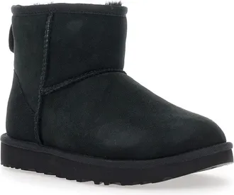 UGG Womens Ankle Boots Classic Mini Black Suede Leather