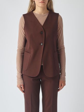 Meimeij Gilet sartoriale in misto viscosa monopetto con scollo a V