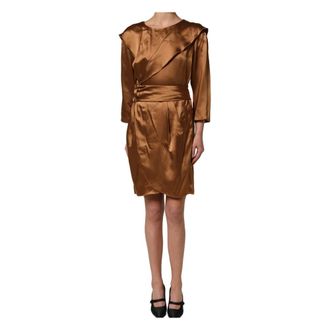 Emporio Armani Wrap Sheath Mini Dress - female - Emporio Armani - Short Dresses - Brown - M - Dresses