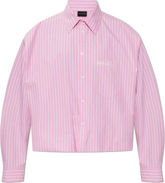 Balenciaga Oversized Shirt - Dames - Overhemden - Roze - S - Katoen - Overhemden