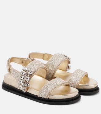 Jimmy Choo London Verity embellished glitter sandals