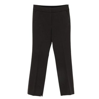 PESERICO Gecropt broek met persvouw - Dames - Vrijetijds broeken - Bruin - M - Leer - Broeken