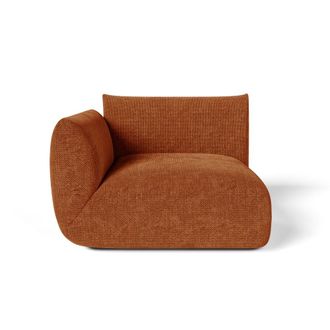 Sia Home M&oacute;dulo de esquina izquierda terciopelo de chenilla terracota