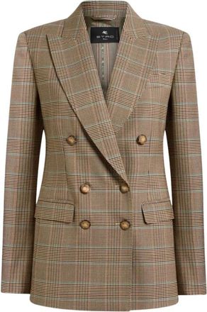 Etro Jassen, Dames, Beige, S, Wol, Dubbele-rijige Blazer