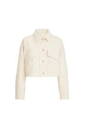 Brunello Cucinelli Fuzzy denim outerwear jacket in Ivory at Nordstrom, Size 36 It