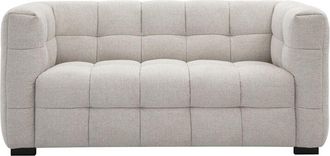 Miliboo Sof&aacute; De Dise&ntilde;o De 2 Plazas En Tejido Efecto Terciopelo Texturizado Beige Corto