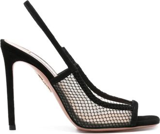 Aquazzura Forbidden Love Sandal 105 - Dames - Sandalen met hakken - Zwart - 41 EU - Leer - Schoenen