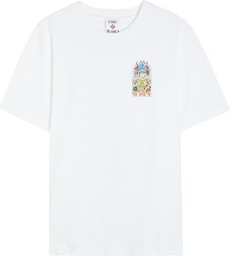 Casablanca Casablanca Landscape Printed Cotton T-shirt - White - XL
