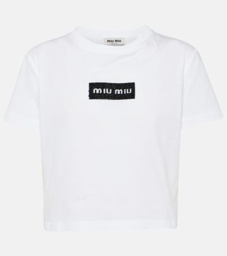 Miu Miu Logo cotton jersey T-shirt