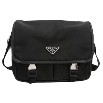 Prada Pre-owned Cross Body Bags, male, Black, Size: ONE SIZE Pre-owned Vintage Shoulder Bag