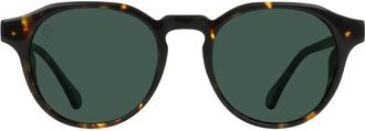Raen Optics Mens Remmy Round Sunglasses In Recycled Black/ Expedition Green