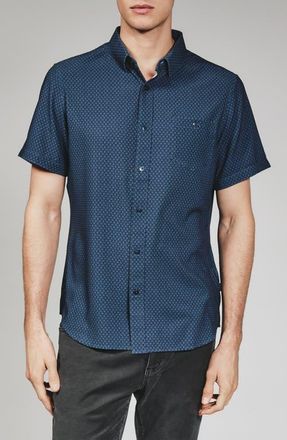 7 Diamonds Bosworth Short Sleeve Button-Down Shirt in Navy at Nordstrom, Size Xx-Large