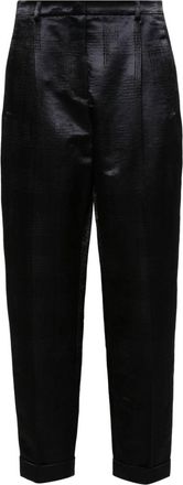 Giorgio Armani houndstooth-pattern trousers - women - Polyamide/Virgin Wool - 38 - Black