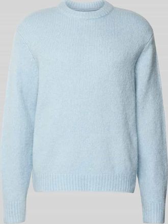 Jack & Jones Jack & Jones Strickpullover mit gerippten Abschlüssen Modell LIVERPOOL in Hellblau, Größe XXL