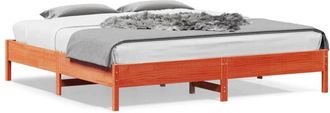 vidaXL Bed Frame without Mattress Wax Brown 180x200 cm Super King Solid Wood Pine vidaXL
