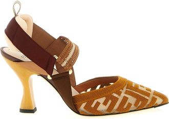 Fendi Brown Slingback Pumps