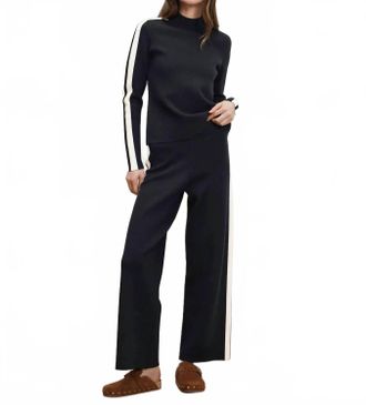Veronica Beard Asante Knit Pullover Top In Navy