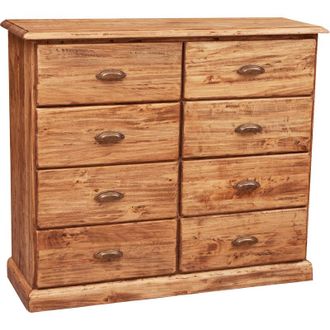 Biscottini International Cassettiera legno massello tiglio finitura naturale 116x41x100 cm Como cassettiera vintage 8 cassetti credenza vintage country