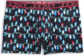 Jockey Big & Tall Printed Holiday Tech Boxer Briefs in Holiday Lights at Nordstrom, Size 3X Big