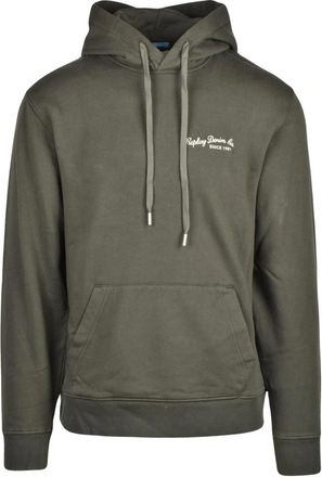 Replay Hooded Sweatshirt - Heren - Hoodies - Groen - M - Katoen - Hoodies & sweatvesten