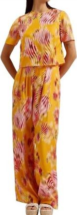 Ted Baker Womens Blurred Floral Pant In Orange