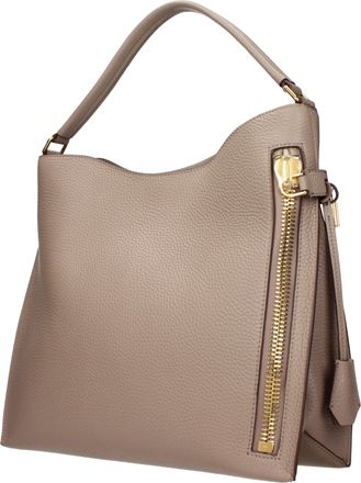 Tom Ford Leather Shoulder Bag - Beige