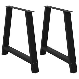 Berkfield Home Coffee Table Legs A-Shaped 2 pcs Black&not;100x(72-73) cm Steel in Black
