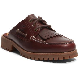 Timberland Authentic 3-Eye Lug Mule in Burgundy Full Grain at Nordstrom, Size 9.5