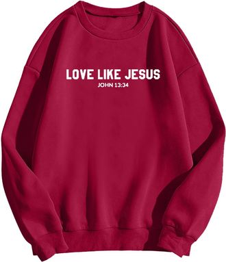 Generic Hoodies for Women Christian Sweatshirt Jesus Loves You Sweatshirt Jesus Is King Hoodie Jesus Faith Shirts Religious God Pullover 2024 Fall