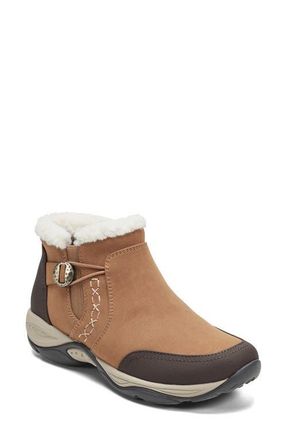 Easy Spirit Erique Water Repellent Faux Shearling Lined Bootie in Medium Brown at Nordstrom, Size 10.5