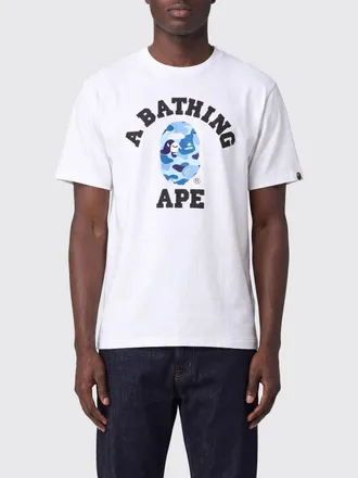 A Bathing Ape T-shirt in jersey di cotone con logo a contrasto sul petto